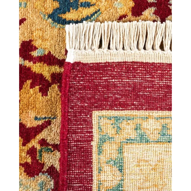 2000 - 2009 Mogul, One-of-a-Kind Hand-Knotted Area Rug in Red, 8' 1" x 10' 2" For Sale - Image 5 of 8