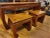 Brown 1970s Console Table With Benches - Set of 3 For Sale - Image 8 of 12