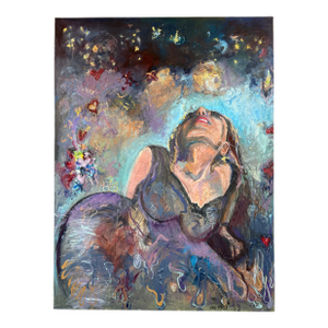 Dreaming, Figurative Original Oil Painting, Statement Piece, by Van Ness
