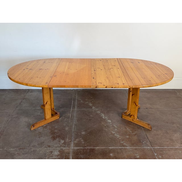 Vintage 1970's Solid Pine Scandinavian Dining Table For Sale - Image 11 of 18