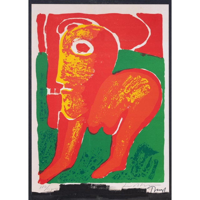 Bengt Lindstrom, Abstract Figure, Original Signed Lithograph For Sale - Image 5 of 6