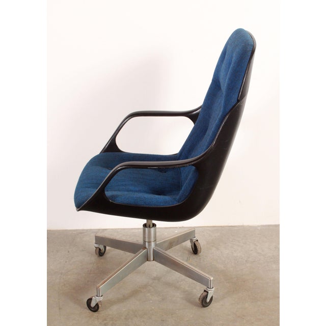 Vintage Mid Century Modern Blue High Back Executive Desk Chair Chairish