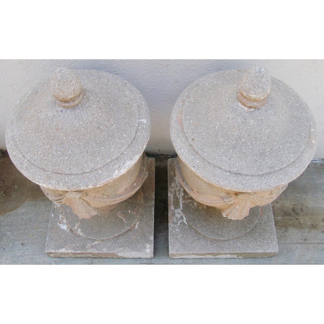 Large Estate Concrete Garden Finials Pair Chairish