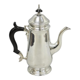 Antique Leonard Art Deco Silver Plated Teapot Coffee Pot W/ Celluloid Handle For Sale