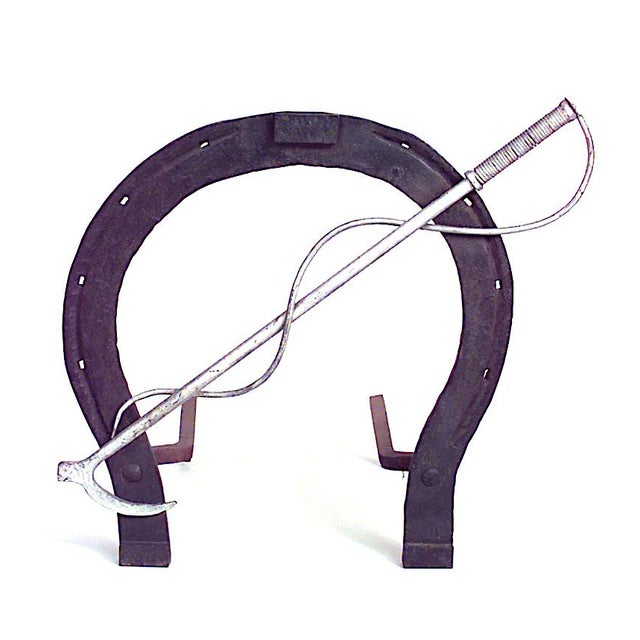 Wrought Iron Horseshoe Andiron Chairish