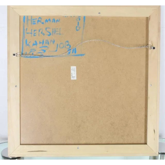 Modern Square Abstract Painting by Herman Hershel Kahan For Sale - Image 6 of 8