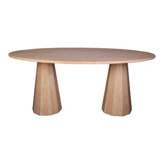 Cône Travertine Dining Table 84" For Sale