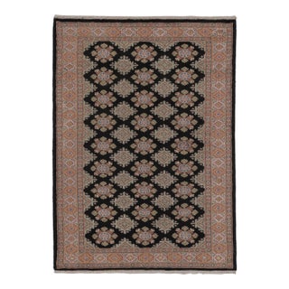 Vintage Bokhara Rug in Black With Geometric Patterns - Rug & Kilim For Sale
