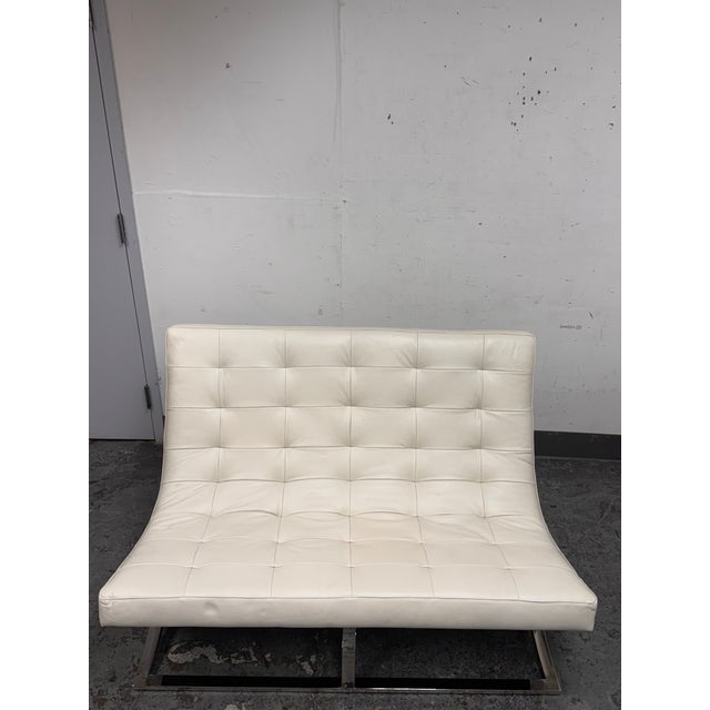 Animal Skin Williams-Sonoma James Leather Loveseat For Sale - Image 7 of 12