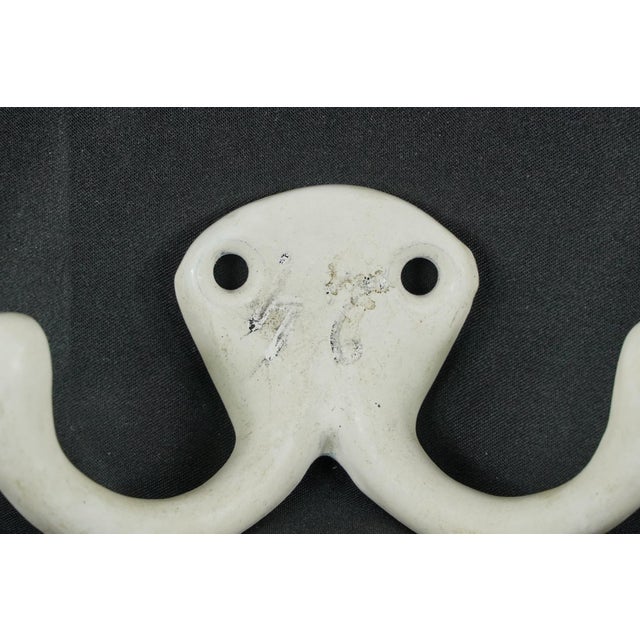 Mid 20th Century Pair of Vintage European White Ceramic Wall Hooks For Sale - Image 5 of 12