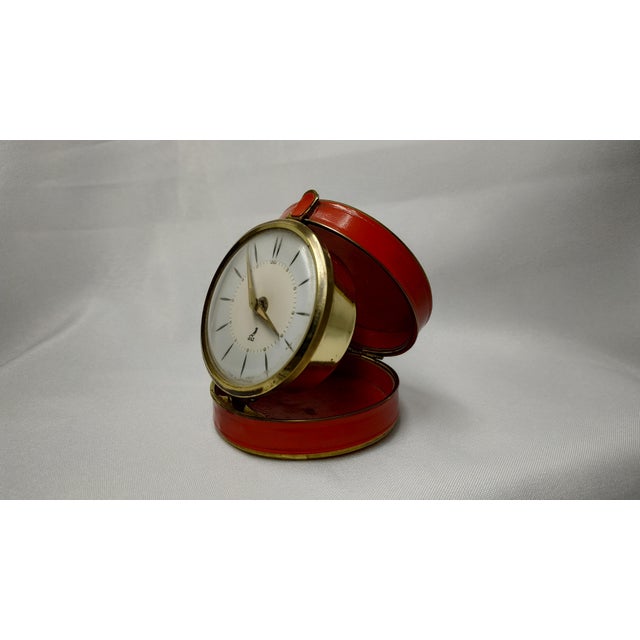 Animal Skin 1960’s French Folding Travel Alarm Clock Henric by Jaz For Sale - Image 7 of 9