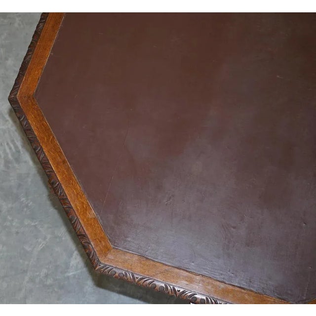 Antique Gothic Revival Hand Carved Lions Head Centre Occasional Table For Sale - Image 13 of 17