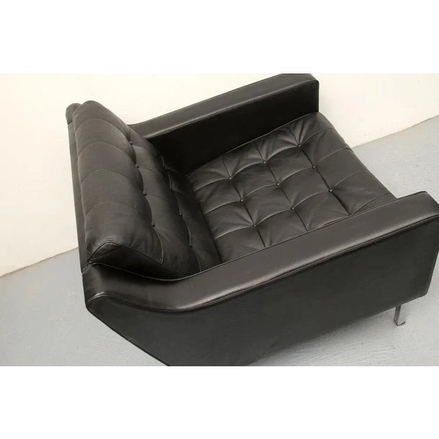 Black Leather Armchair, 1960s For Sale - Image 10 of 13