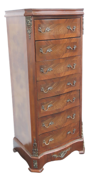French Tall Narrow Inlay Lingerie Jewelry Chest 6428