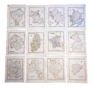 Set of 16 Authentic Antique Engraved Maps-Counties of England-1831