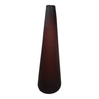 Nason Moretti Murano Inspired Glass Vase Burgundy For Sale