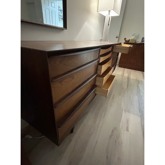 Wood Vintage Mid-Century Modern Walnut Dresser / Credenza – 1960s Danish Style For Sale - Image 7 of 11