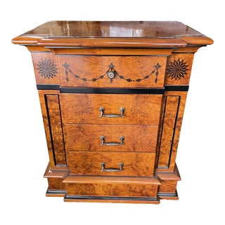 Art Deco Style Nightstand Inlaid Amboyna Wood For Sale