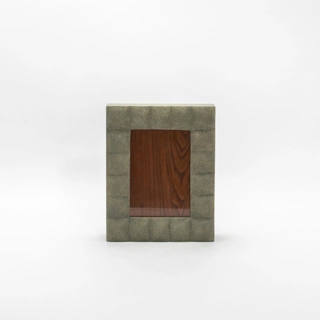 R & Y Augousti Picture Frame 5x7” in Quilted Grey Shagreen by R&y Augousti For Sale - Image 4 of 9