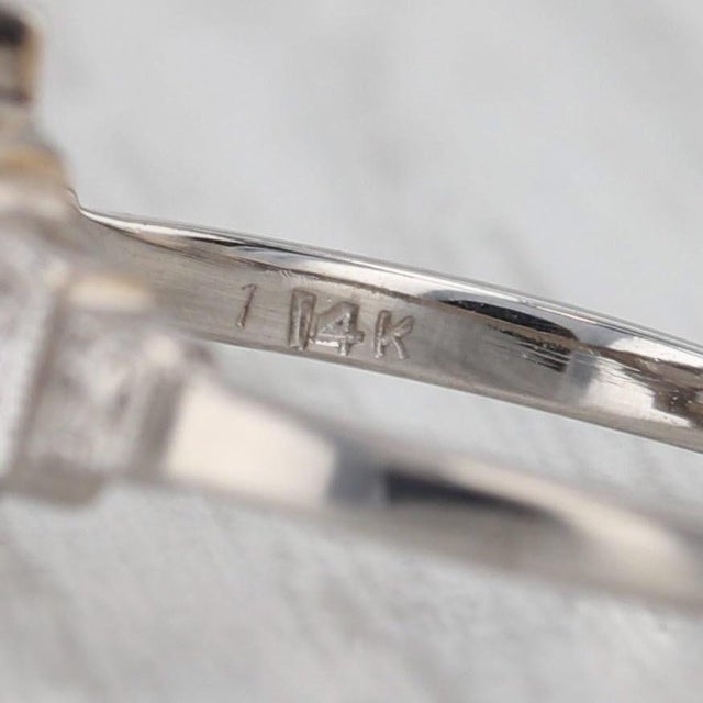 Vintage Tiered 0.25ctw Diamond Engagement Ring 14k White Gold Size 8 For Sale - Image 4 of 7