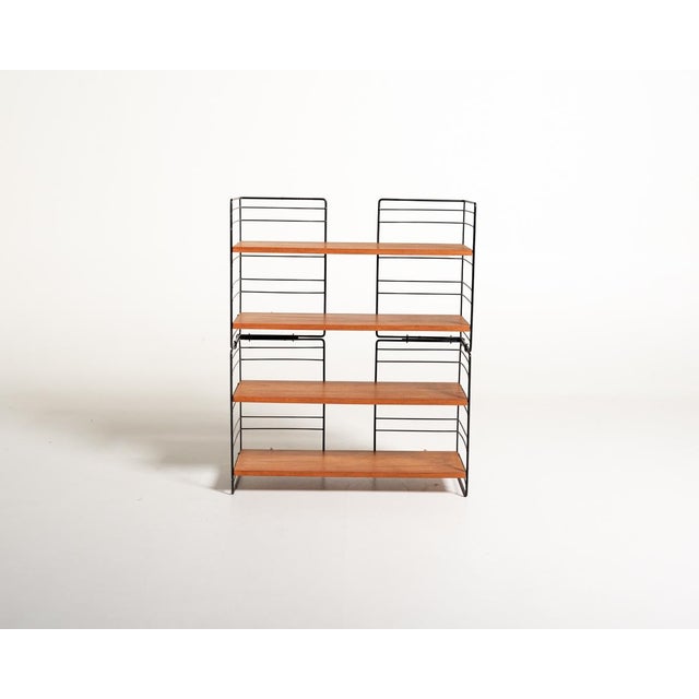 Scandinavian Freestanding Modular Bookcase in Teak and Metal, 1960s For Sale - Image 10 of 10