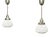 Vintage Czech Art Deco Opaline Glass and Chrome Pendant Lights, 1930s, Set of 2 For Sale