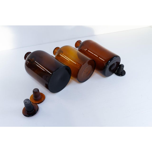 Large Danish Pharmacy Glass Bottles, 1900s, Set of 3 For Sale - Image 11 of 18