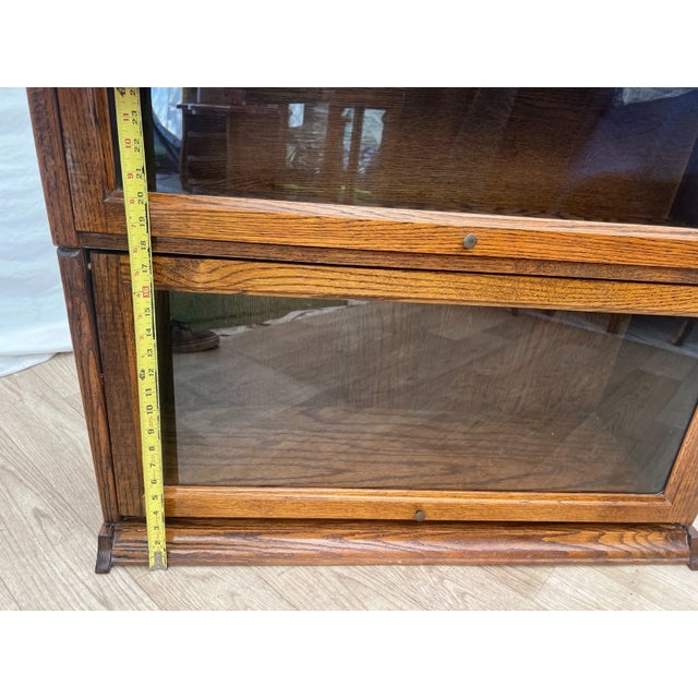 Vintage Sectional Bookcase Lawyer Barrister Storage Case Four Stacking Shelves For Sale - Image 12 of 15