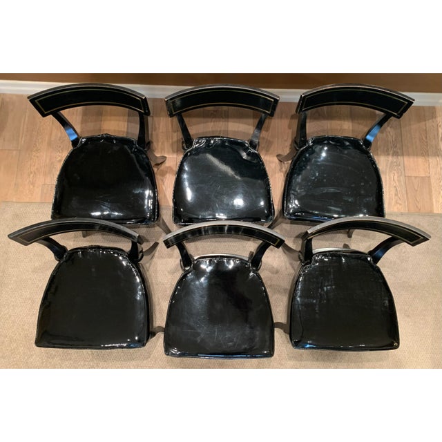 Late 20th Century Vintage Cane Seat Side Chairs- Set of 6 For Sale - Image 5 of 13