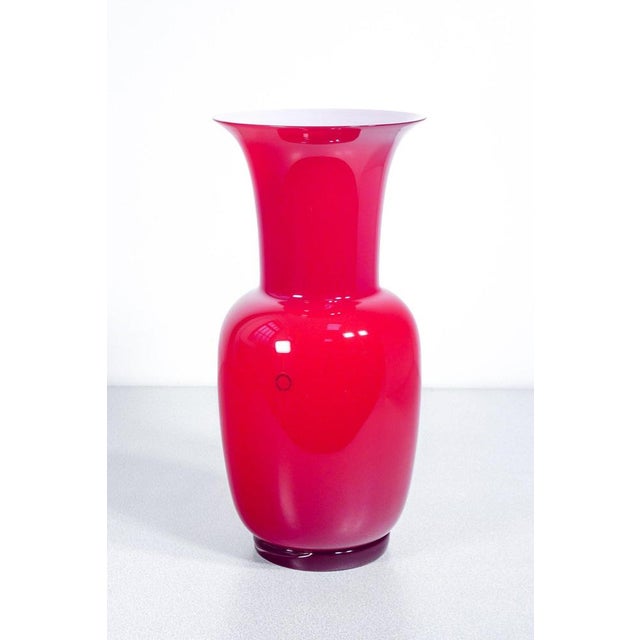Red Red Opaline Glass Vase from Venini, 2003 For Sale - Image 8 of 14