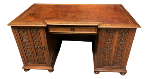Antique Neo-Gothic Desk in Oak, 1880