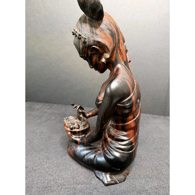 Overview A museum-grade Mid-Century Balinese modernist masterpiece depicting a courtly noblewoman or goddess in a state of...
