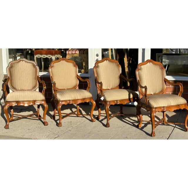 Dessin Fournir Therien Workshops for Dessin Fournir Italian Walnut Arm Chair - Venetian For Sale - Image 4 of 6