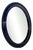 Oval Wall Mirror with Blue Ceramic Frame, 1970s For Sale