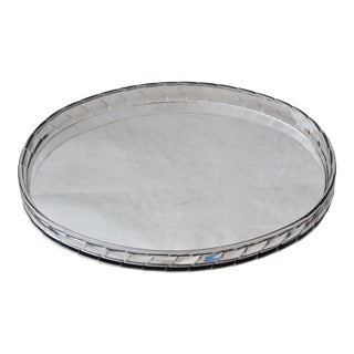 Vintage Modern Oval Lucite Acrylic Glass Make Up Vanity Tray For Sale