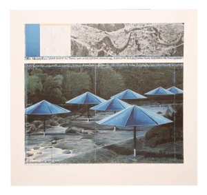 Christo, The Umbrellas (Blue), Color Print, Japan/USA, 1991