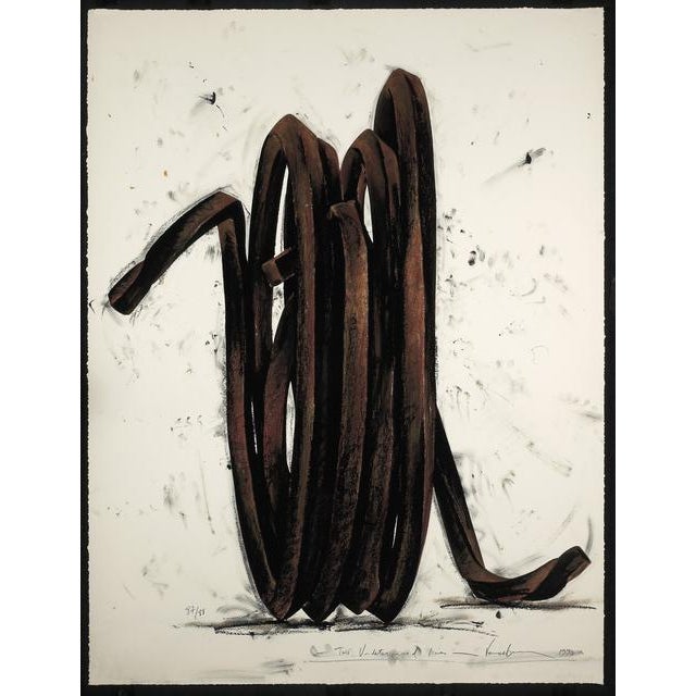 Two Undetermined Lines, 1990, ONLY HAND-PAINTED PRINT EVER DONE BY THE ARTIST, 1990 Hand Painted 32 Color Hand Printed...