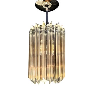 Vintage Murano Glass Prism Ceiling Lamp in the style of Venini, Venice, Italy, 1970s For Sale