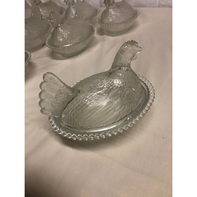 Vintage 1980s Glass Chicken Figure Bowl or Candy Dish For Sale - Image 10 of 12