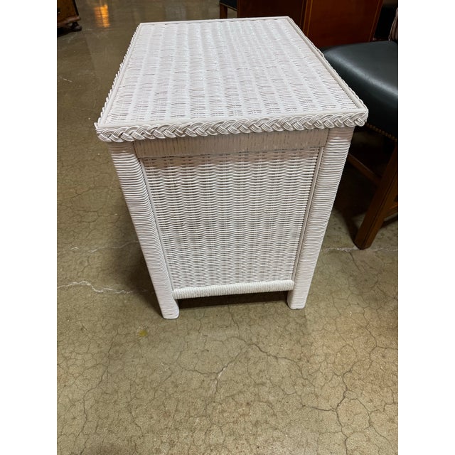 1980s Henry Link Wicker Nightstand For Sale In Raleigh - Image 6 of 7