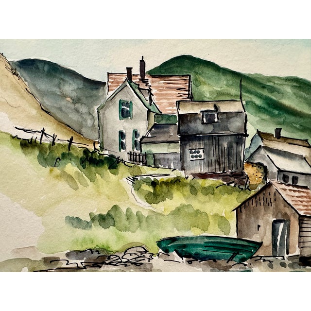 Original watercolor on paper by Henry Emil Salloch, also known as Heinz Emil Salloch, the German-born American artist and...