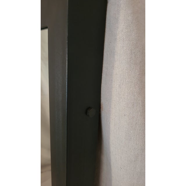 We have three of these steel framed, industrial style mirrors selling individually. All hang with french cleats...