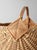 Vintage Wicker Buttocks Basket With Floral Trim For Sale - Image 4 of 17