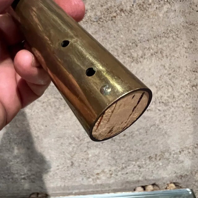 Brass 1960s Hanging Brass Temperature Thermometer Gauge For Sale - Image 8 of 13