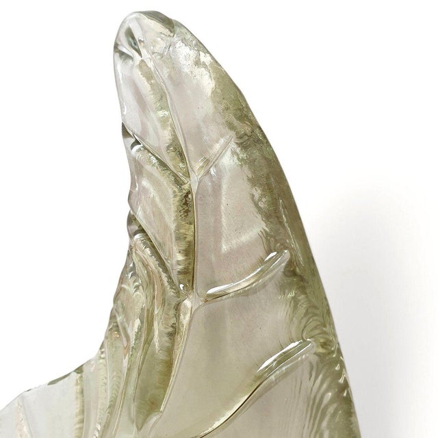 1980s Large Green Murano Style Glass Leaf Sconces - A Pair For Sale - Image 11 of 12