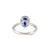 Early 21st Century Ladies 18k White Gold 2.16ctw Gia Sri Lanka Sapphire Halo Diamond Cocktail Ring, Size 5.25 For Sale - Image 5 of 9