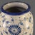 Late 20th Century Vintage Pottery Blue & White Hand Painted Floral 17.5'' Tall Floor Table Vase For Sale - Image 5 of 13