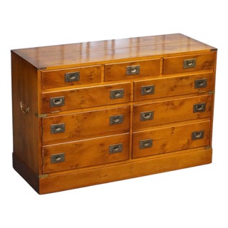 Vintage Military Campaign Record Player Cabinet with Drawers For Sale