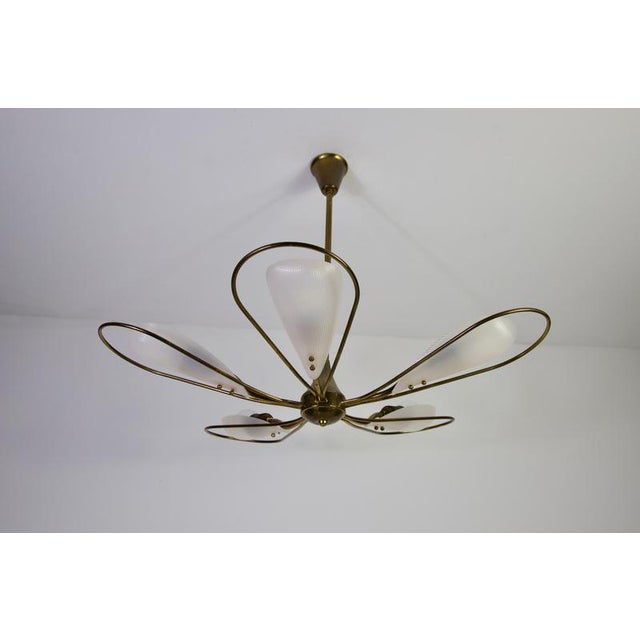 Mid-Century Modern Mid-Century Italian Brass 5-Arm Sputnik Chandelier, 1950s For Sale - Image 3 of 18