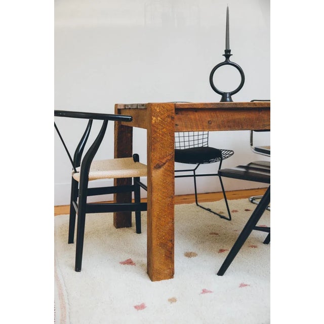 Natural White Moroccan Wool Rug With Beige, Rose, Indian Red, Eggplant & Dusty Rose Linear Dots - 4x6 Ft For Sale - Image 9 of 12